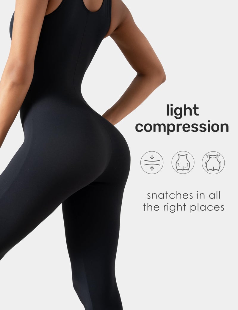 Speerise Women Rompers Jumpsuits Leotards Bodysuit One Piece Tank Top Outfit â€“ Tummy Control Workout Jumpers Body Suits Lightweight yet supportiveâ€”full-length compression romper for stretch, fitness, and fun - Image 4